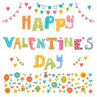 Happy Valentine&#039;s Day poster Cute greeting card