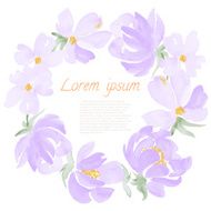 Watercolor Flowers round frame