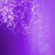 Deep purple romantic abstract background Connecting dots lens flare
