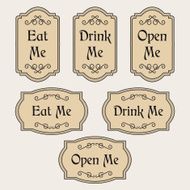 Eat Drink Open Me vintage labels