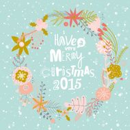Christmas calligraphic wishes and winter elements N10