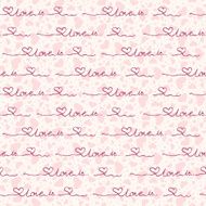 Vector seamless pattern of hearts with the inscription