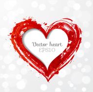 Card with paper-cut grunge heart