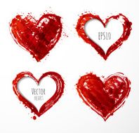 Grunge heart collection on white N2