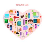 Personal care heart emblem poster