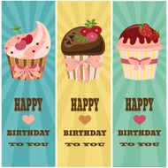 happy birthday card with cupcake N2