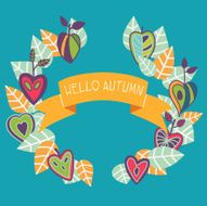 Hello autumn - Vector card with cute leafs