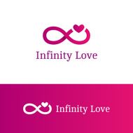 Vector infinity sign with heart logotype Modern romantic logo in