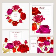 Floral wedding template isolated on white N2