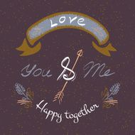 &quot;You and me&quot; delicate elegant hand lettering