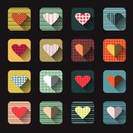 Vector illustration icon set of red hearts shape N8
