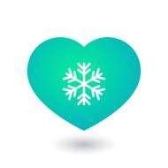 Cold heart with snow flake