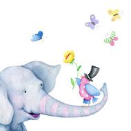 Lovely greeting card Happy Birthday Watercolor N3
