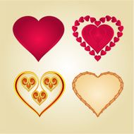 Hearts of various shapes vector