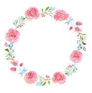 Beautiful flower watercolor wreath