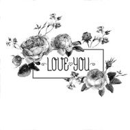 Vintage Watercolor Greeting Card with Blooming English Roses