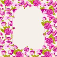 Vector floral greeting card with blossom roses N11