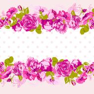 Seamless Border of blossom roses N6