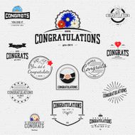 Congratulation badges cards and labels for any use N13