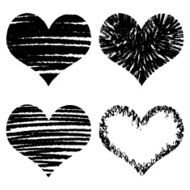 Vector hearts set Hand drawn N8