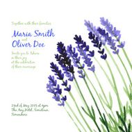 Vector background with blue watercolor lavender N10