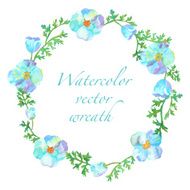 Vector watercolor floral wreath N8