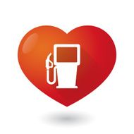 Heart icon with a gas station