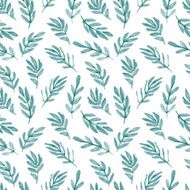 hand drawn watercolor leaf seamless pattern Vector floral background N2