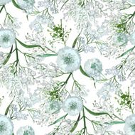 Watercolor gypsophila pattern