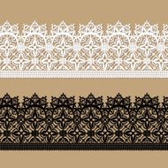 Black Lace White Seamless Pattern Shadow