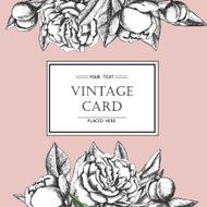 Vintage elegant card with peony flowers N6