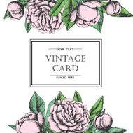 Vintage elegant card with peony flowers N7