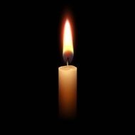 Candle Flame Fire Light Isolated on Black Background
