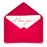 Valentine&#039;s day postcard with pink vector envelope