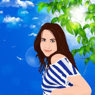 Beautiful Girl in the Nature