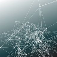 Grey abstract background gradient Connecting dots with lines