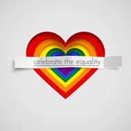 Rainbow vector heart celebrate the equality of love N3