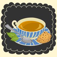 Cup of tea and cookie vector N2