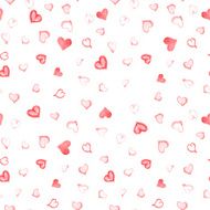 watercolor hearts seamless vector pattern N5