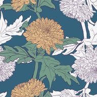 Seamless pattern with chrysanthemums N2