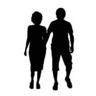 Vector silhouette of a couple N114