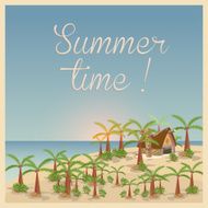 Summer background in retro style