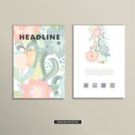 Book cover with flowers Vector vintage design N14