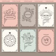 Vintage postcards with flowers