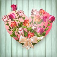 Rose flowers in heart shape EPS 10