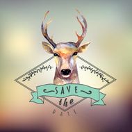 Deer watercolor Save the date N2