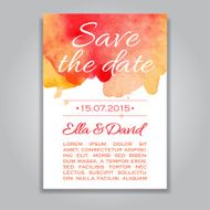 Vector wedding invitation card with watercolor background N2