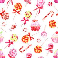 Colorful sugarplums watercolor vector print