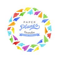 Vector decorating design made of paper planes N8