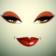 Attractive woman with stylish bright make-up Sexy Caucasian N6